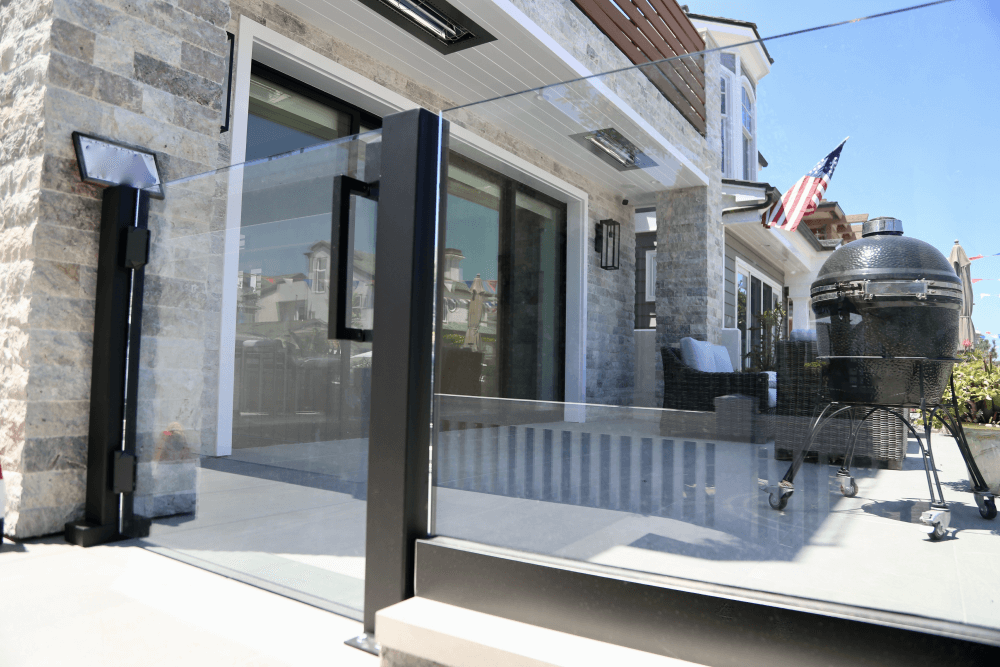 Glass railing and glass door wind wall installers